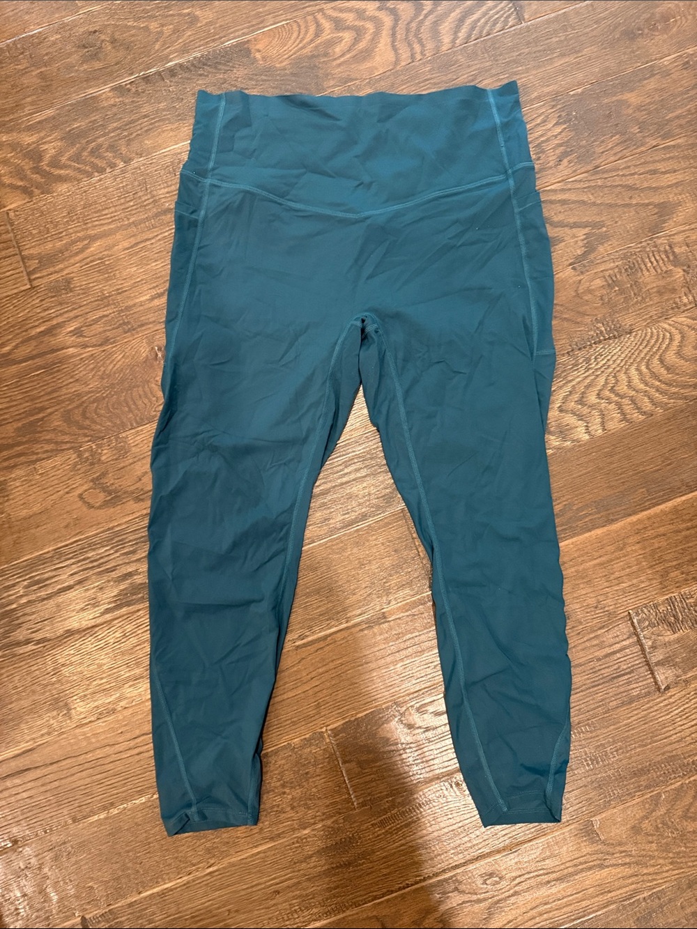 High-Waist Teal Halara 7/8 Length Active Leggings